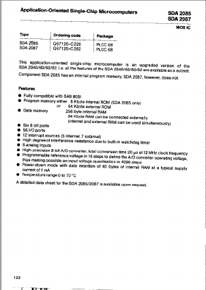 SDA2085 Datasheet PDF Infineon Technologies