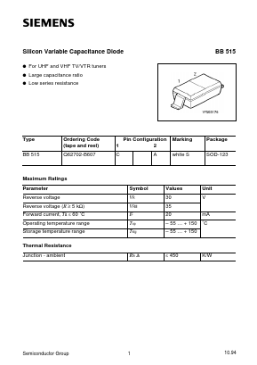 BB515 Datasheet PDF Infineon Technologies