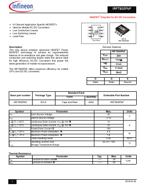 IRF7805PBF Datasheet PDF Infineon Technologies