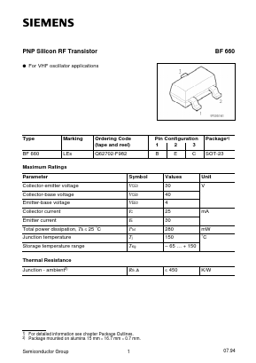 BF660 Datasheet PDF Infineon Technologies