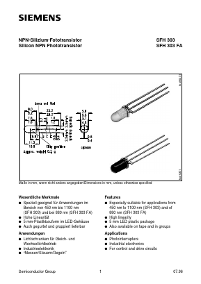 SFH303 Datasheet PDF Infineon Technologies