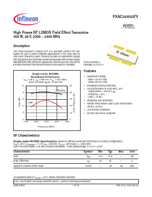 PXAC243502FVV1R0 Datasheet PDF Infineon Technologies
