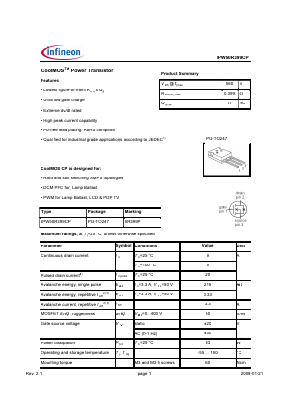 IPW50R399CP Datasheet PDF Infineon Technologies