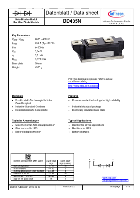 DD435N Datasheet PDF Infineon Technologies