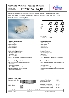 FS25R12W1T4_B11 Datasheet PDF Infineon Technologies