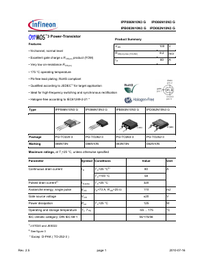 083N10N Datasheet PDF Infineon Technologies