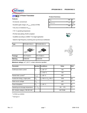 030N10N Datasheet PDF Infineon Technologies