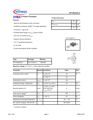 IPP13N03LBG Datasheet PDF Infineon Technologies