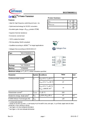 076N06NS Datasheet PDF Infineon Technologies