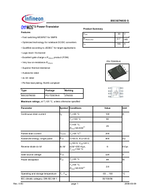 27N03S Datasheet PDF Infineon Technologies
