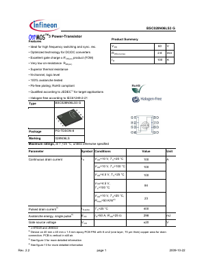 028N06LS Datasheet PDF Infineon Technologies