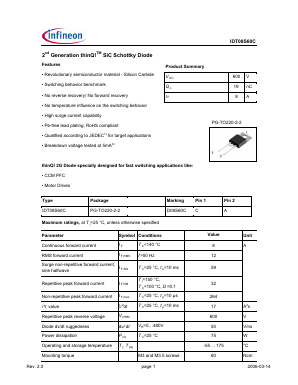 D08S60C Datasheet PDF Infineon Technologies