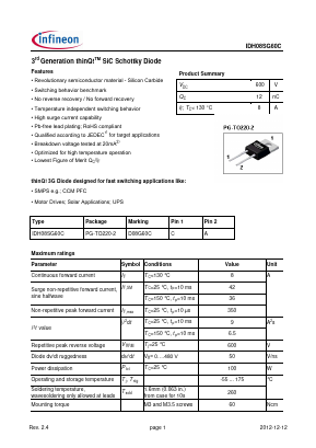 IDH08SG60C Datasheet PDF Infineon Technologies