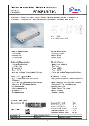 FP50R12KT4G Datasheet PDF Infineon Technologies