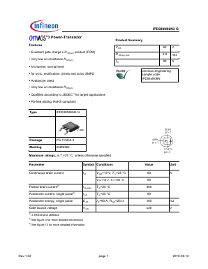 038N06N Datasheet PDF Infineon Technologies