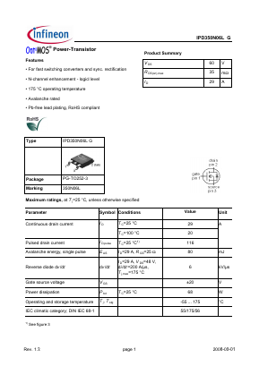 350N06L Datasheet PDF Infineon Technologies