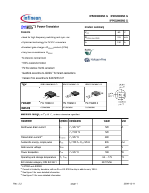 032N06N Datasheet PDF Infineon Technologies