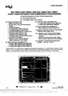 N80C186EA20 Datasheet PDF Intel