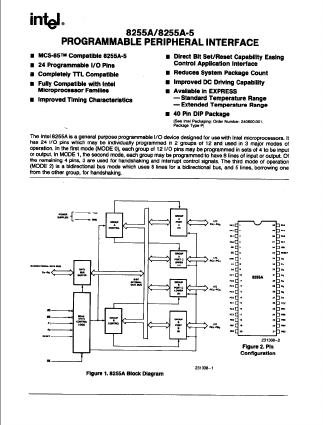 P8255A-5 Datasheet PDF Intel