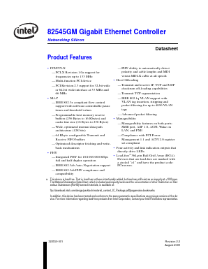 PC82545GMSL87X Datasheet PDF Intel
