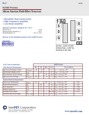 NJ36D Datasheet PDF InterFET 