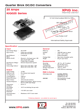 KIQ02548S12AH Datasheet PDF International Power DC Power Supplies