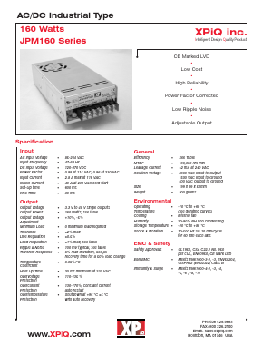 JPM160PS03R Datasheet PDF International Power DC Power Supplies