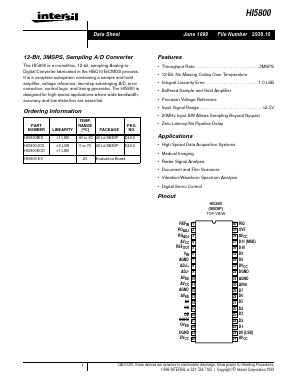 HI5800 Datasheet PDF Intersil