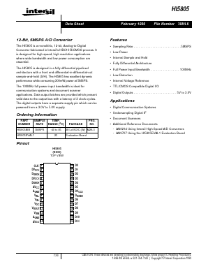 HI5805 Datasheet PDF Intersil