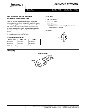 RFH12N40 Datasheet PDF Intersil