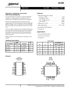 HI3-0539-5 Datasheet PDF Intersil