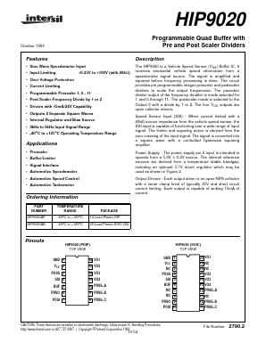HIP9020AP Datasheet PDF Intersil