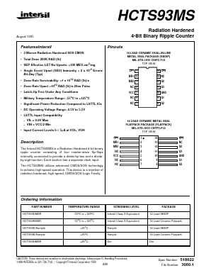 HCTS93MS Datasheet PDF Intersil