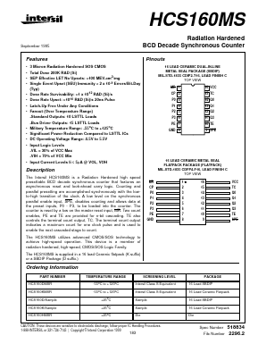 HCS160MS Datasheet PDF Intersil