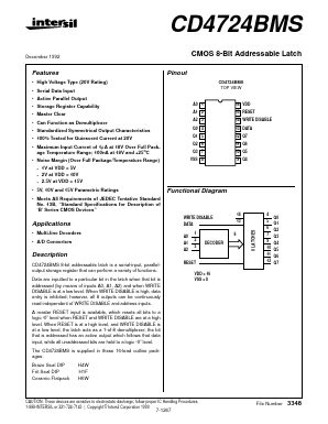 CD4724BMS Datasheet PDF Intersil