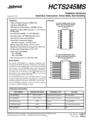 HCTS245D Datasheet PDF Intersil
