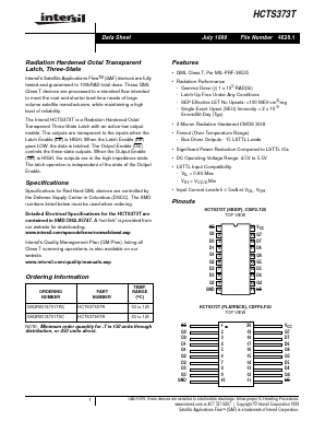 HCTS373T Datasheet PDF Intersil