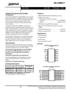 HS-139RH-T Datasheet PDF Intersil