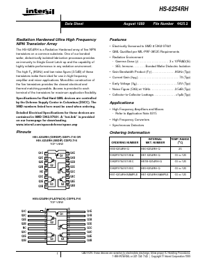 HS-6254RH Datasheet PDF Intersil