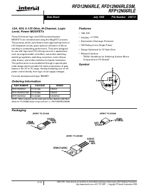 RFP12N06RLE Datasheet PDF Intersil