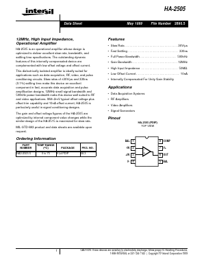 HA-2505 Datasheet PDF Intersil
