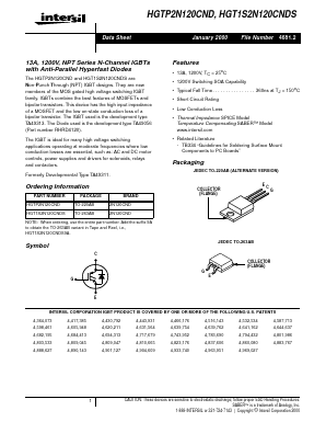 HGTP2N120CND Datasheet PDF Intersil