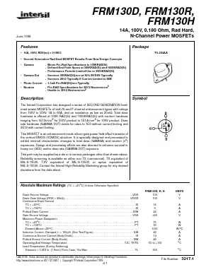 FRM130H Datasheet PDF Intersil