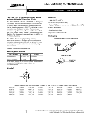 HGTP7N60B3D9A Datasheet PDF Intersil