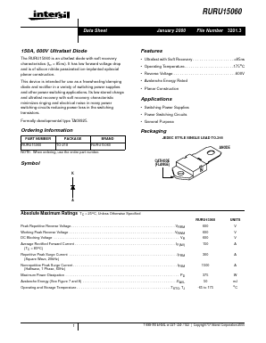 RURU15060 Datasheet PDF Intersil
