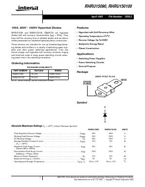 RHRU15090 Datasheet PDF Intersil