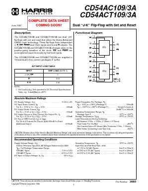 CD54ACT109-3A Datasheet PDF Intersil