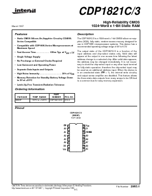CDP1821CD/3 Datasheet PDF Intersil