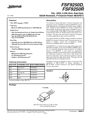 FSF9250R3 Datasheet PDF Intersil