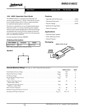 RHR15100C Datasheet PDF Intersil